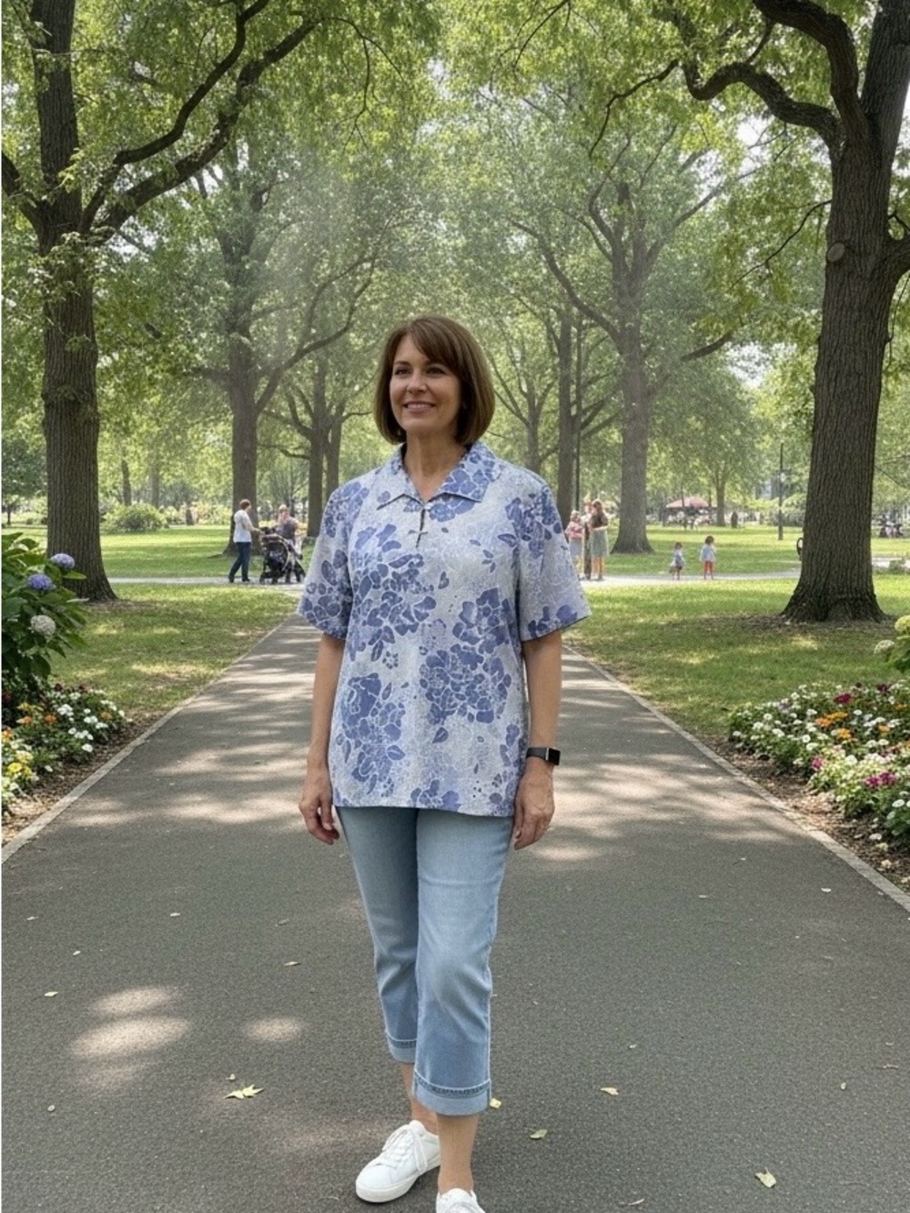 Vintage Tommy Bahama Women’s 100% Silk Floral Blouse XL 16 Blue Shirt